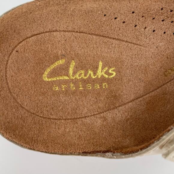 Clarks Women’s Cecily Slide Strappy Sandals Cream Leather, Sz. 6M Adjustable - Picture 12 of 14